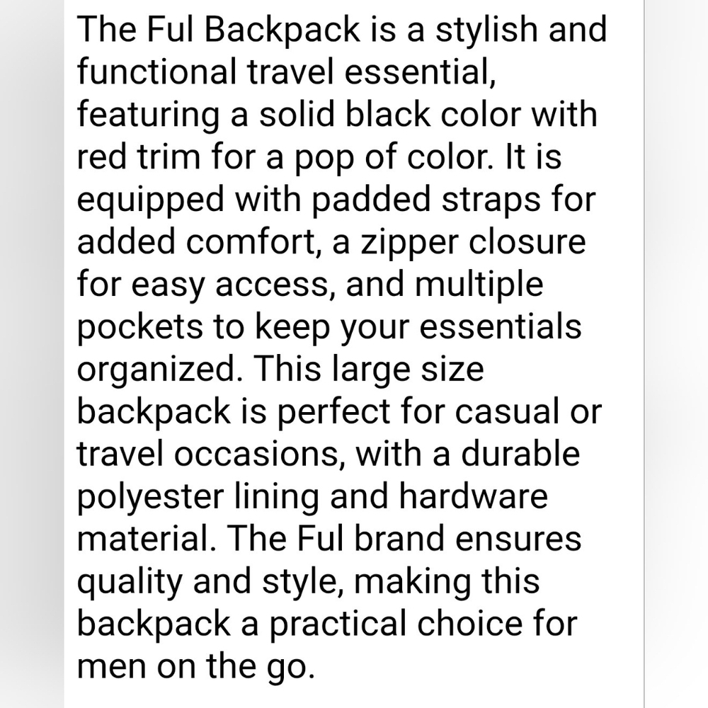 FUL Powerbag Red Backpack with Black Accents NWT Great Gift Need Power? - Picture 16 of 16